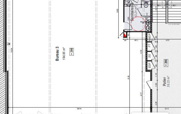 location Bureaux 208.00 m²