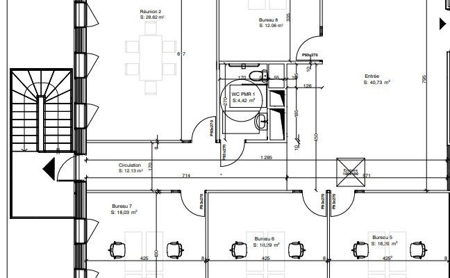 location Bureaux 153.00 m²