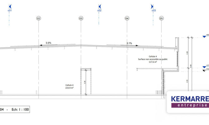 location Local d'activité 340.00 m²
